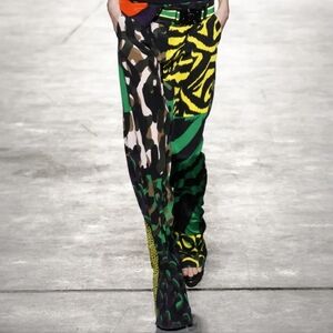Versace Wild Patch Silk Trousers sz4 Made In Italy  BinX